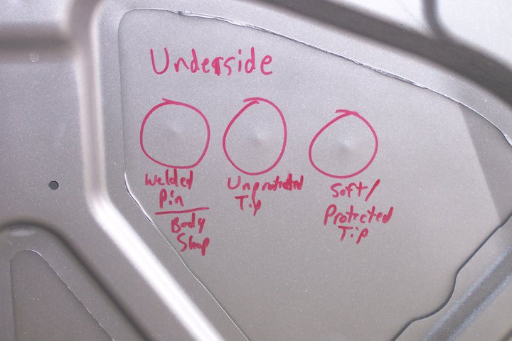 A white refrigerator with some red writing on it