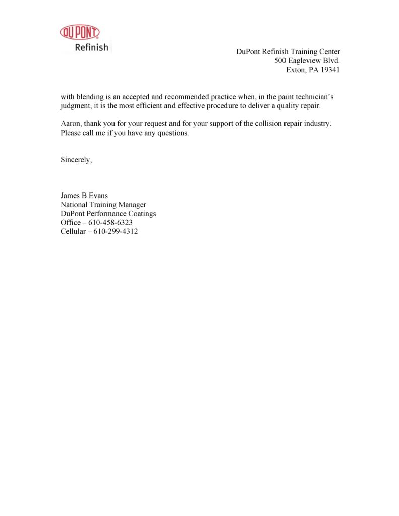 A letter of recommendation for an employee