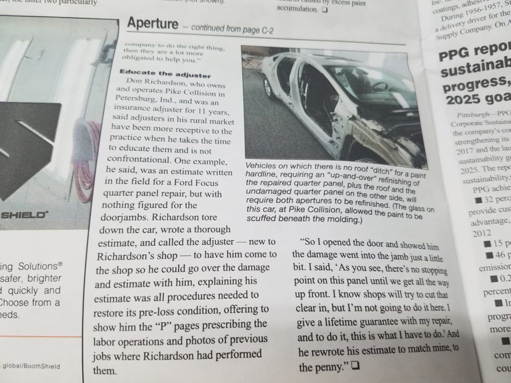 A newspaper article about an automobile accident.